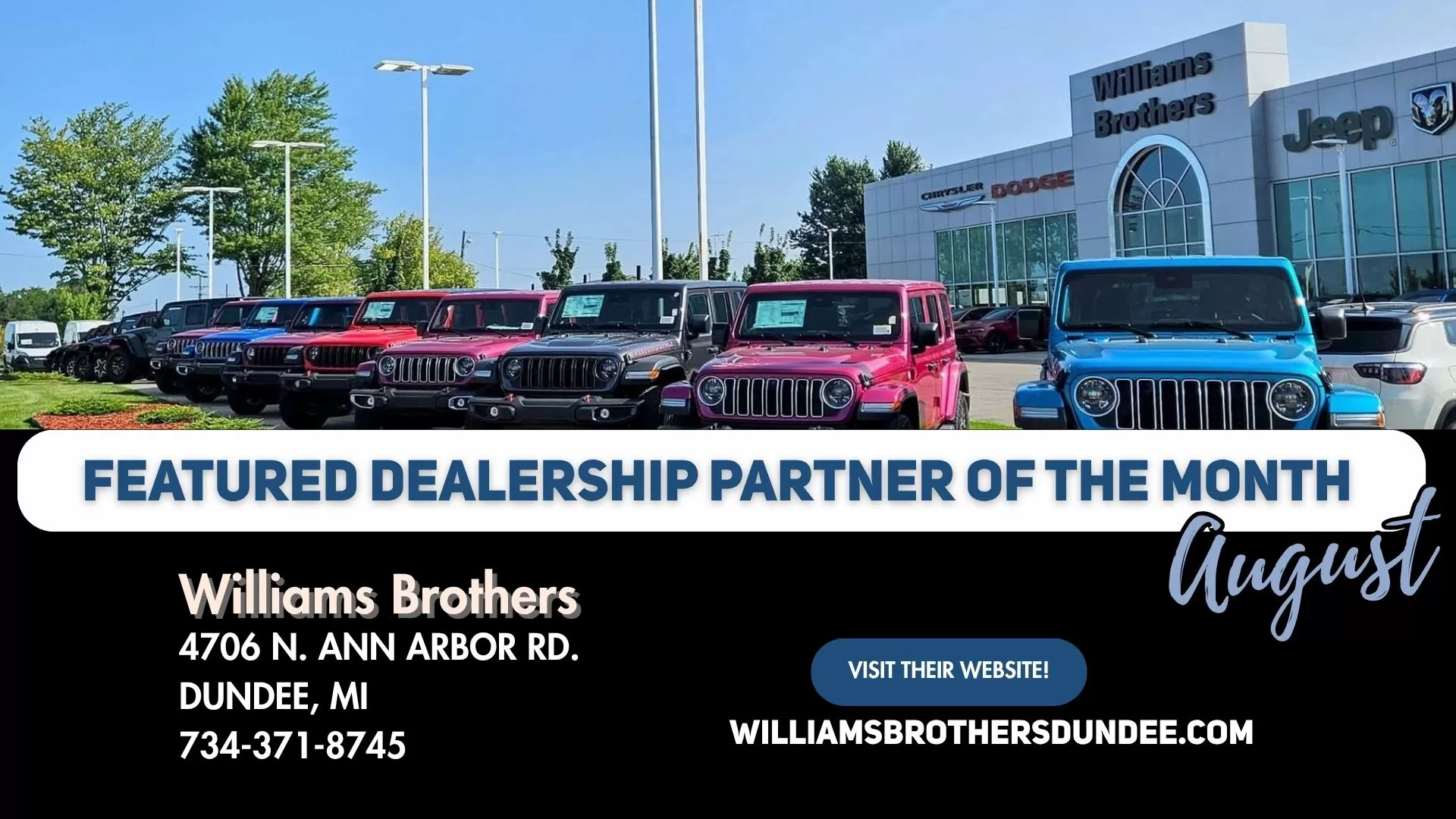 Dealership Partner of the Month - August 2026 - Williams Brothers of Dundee